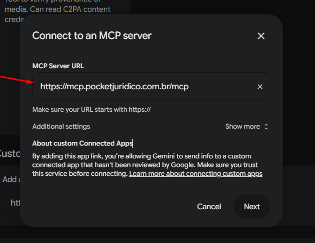 Modal Connect to an MCP server